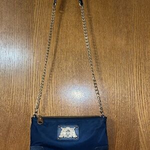 Juicy Couture Blue and Gold Crossbody Bag with Chain Strap